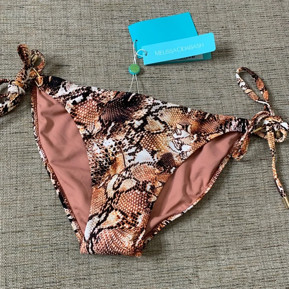NWT MELISSA ODABASH Cancun Snake Print Bikini Swim Bottom, Size IT 44 (Medium) - Picture 3 of 4